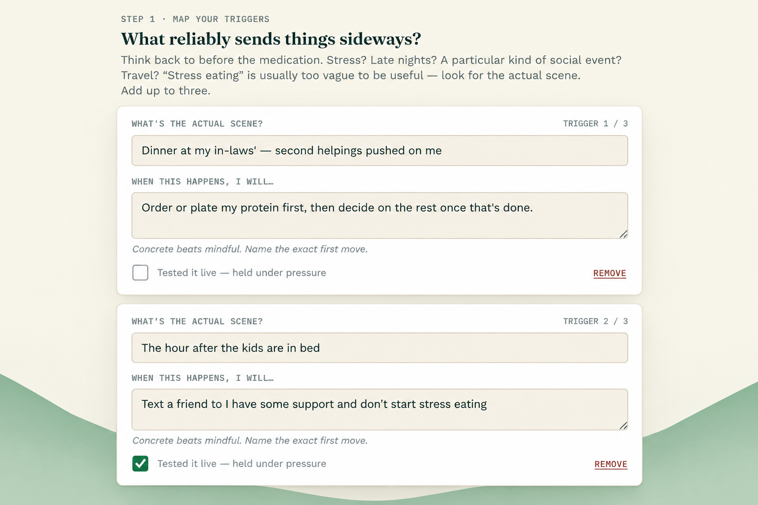 Craving Response Card
